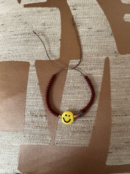 Smiley bracelet | Burgundy