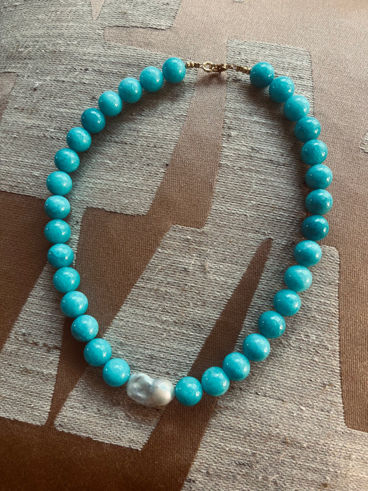 Turquoise pearl necklace