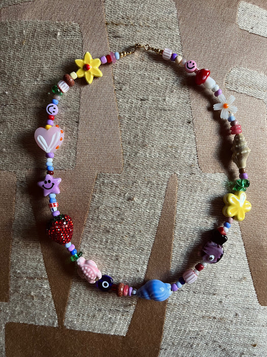 Kids necklace strawberry red