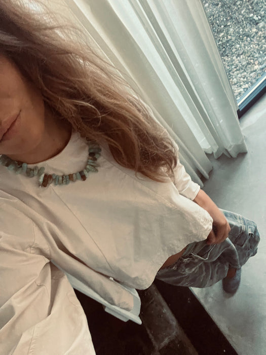 Green natural stone necklace