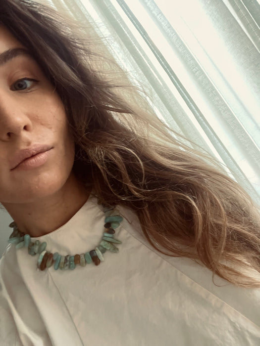 Green natural stone necklace