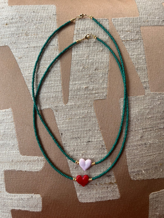 Love necklace petit | Dark green