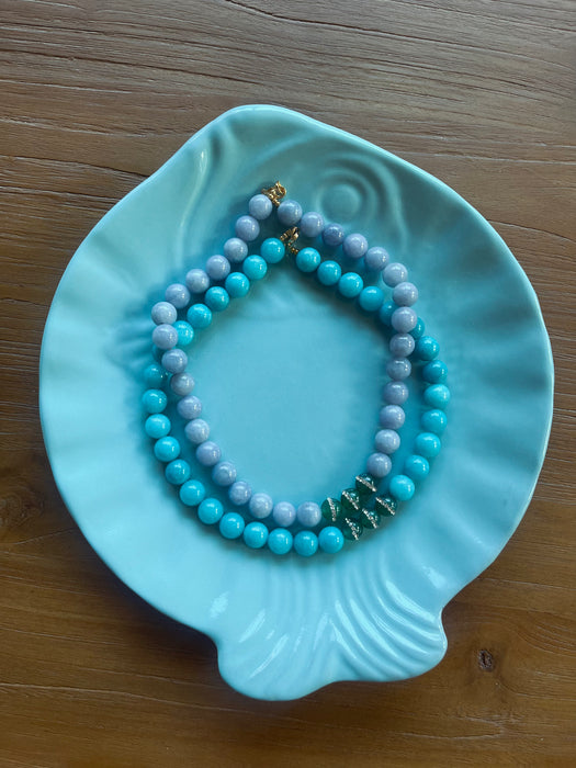 Natural stone necklace | Strass