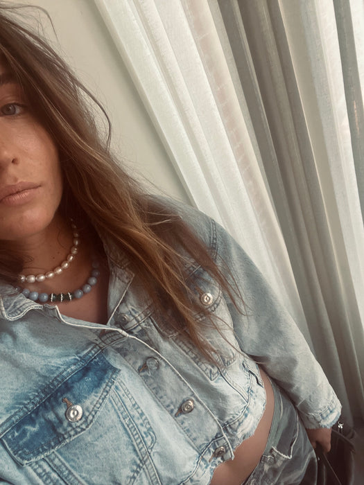 Natural stone necklace | Strass