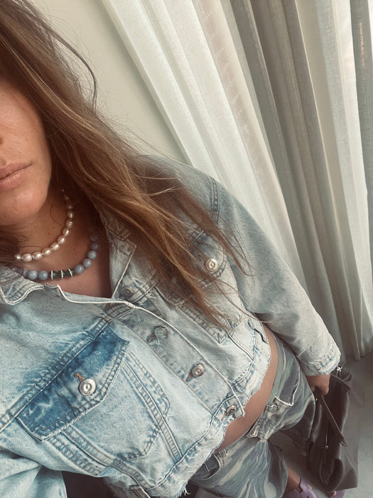 Natural stone necklace | Strass