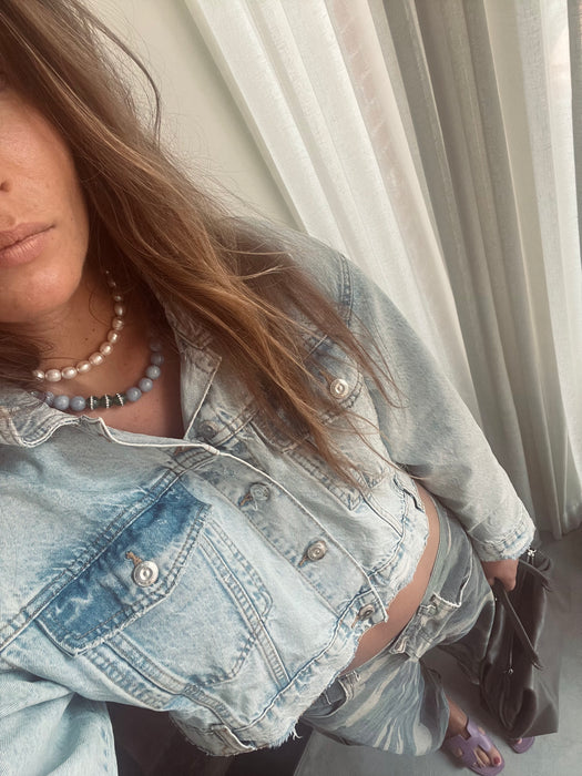 Natural stone necklace | Strass