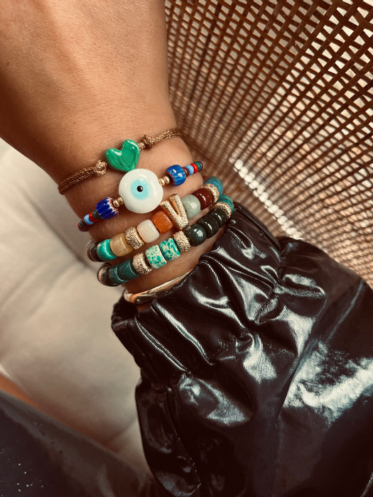 Gold & Colorful heart bracelet