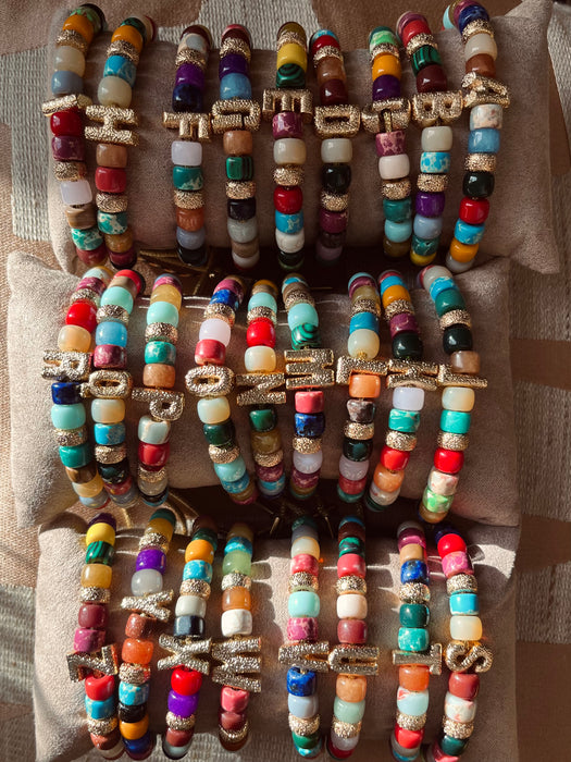 Colourful letter bracelet