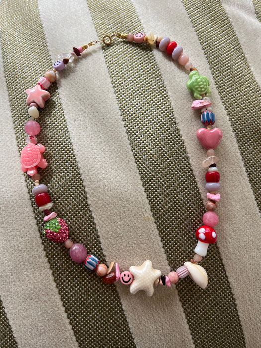 Kids necklace | Pink strawberry