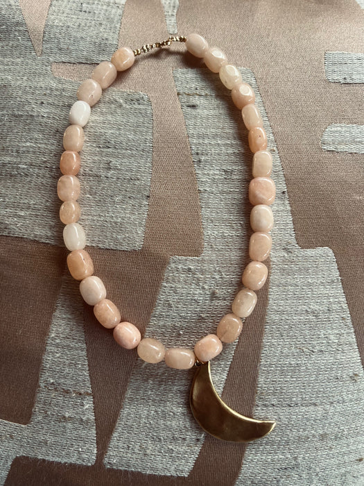 Moon necklace | Peach