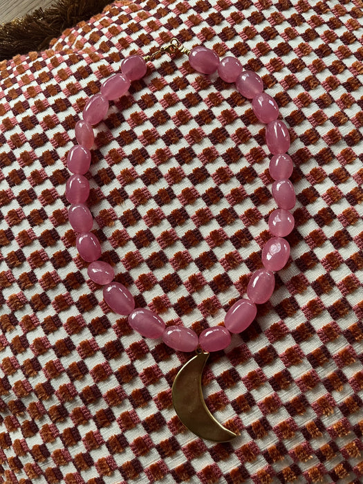Moon necklace | Pink