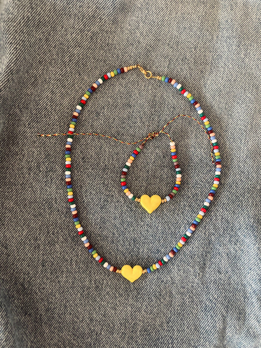 Yellow love necklace
